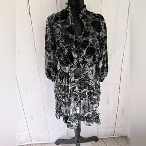 O.P.T Burnout Velvet Dress